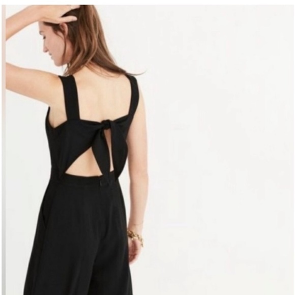 Madewell Apron Bow-Back Jumpsuit, Size 0, in Black - Picture 4 of 8